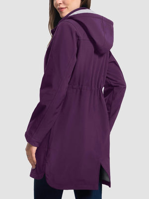 TACVASEN Purple Red Women's Long Fleece Lined Jackets Warm Winter Windbreaker