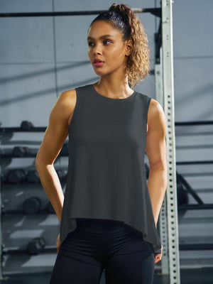 TACVASEN Dark Grey Women's Loose Fit Workout Tank Tops