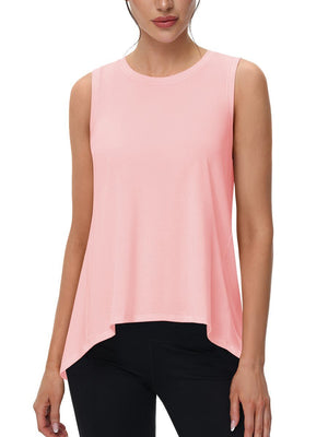 TACVASEN Light Pink Women's Loose Fit Workout Tank Tops