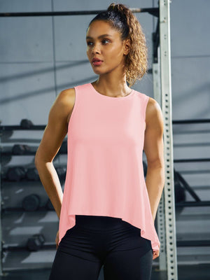 TACVASEN Light Pink Women's Loose Fit Workout Tank Tops