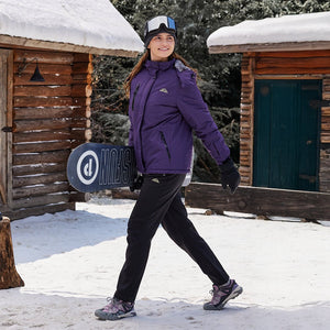 TACVASEN Deep Purple Women's Outdoor Waterproof Hooded Warm Winter Jacket
