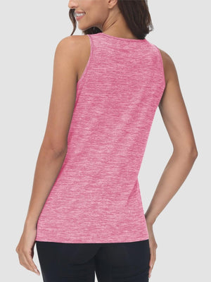 TACVASEN Pink Women's Quick Dry Athletic Tank Tops for Workout Yoga Running