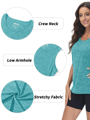 TACVASEN Light Green Women's Quick Dry Athletic Tank Tops for Workout Yoga Running