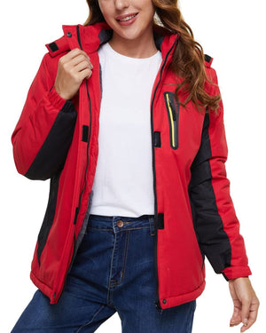 TACVASEN Red Women's Skiing Jacket Water-Resistant Windbreaker
