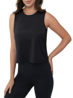 TACVASEN Black Women's UPF 50+ Athletic Running Tank Tops