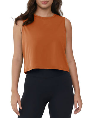TACVASEN Dark Orange Women's UPF 50+ Athletic Running Tank Tops