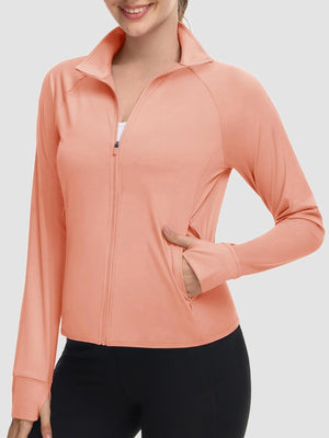 TACVASEN Apricot Women's UPF 50+ Lightweight Zip Up Jackets