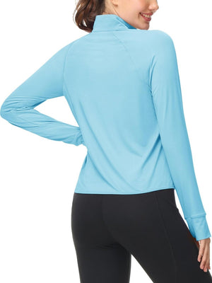 TACVASEN Light Blue Women's UPF 50+ Lightweight Zip Up Jackets