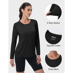 TACVASEN Lake Blue Women's UPF 80+ Athletic Rashguard Long Sleeve Shirt