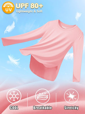 TACVASEN Light Pink Women's UPF 80+ Breathable Lightweight Shirts