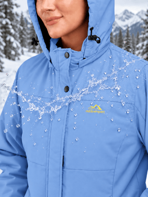 TACVASEN Light Blue Women's Waterproof Ski Snow Warm Fleece Lined Jacket