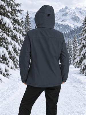 TACVASEN Carbon Grey Women's Waterproof Ski Snow Warm Fleece Lined Jacket