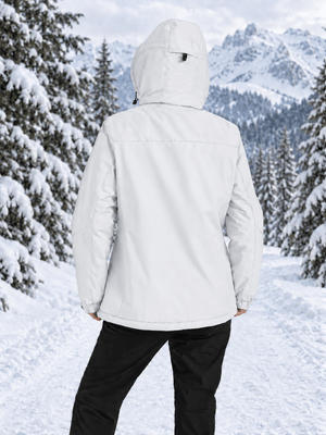 TACVASEN White Women's Waterproof Ski Snow Warm Fleece Lined Jacket