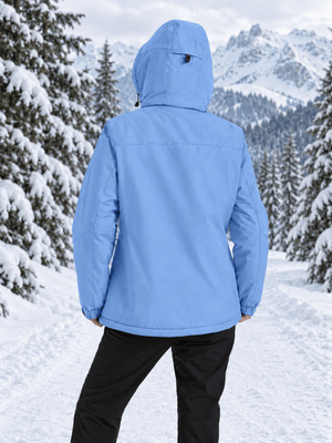 TACVASEN Light Blue Women's Waterproof Ski Snow Warm Fleece Lined Jacket