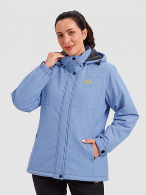 TACVASEN Light Blue Women's Waterproof Ski Snow Warm Fleece Lined Jacket