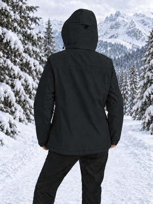 TACVASEN Black Women's Waterproof Ski Snow Warm Fleece Lined Jacket