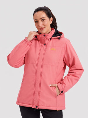 TACVASEN Aqua Red Women's Waterproof Ski Snow Warm Fleece Lined Jacket