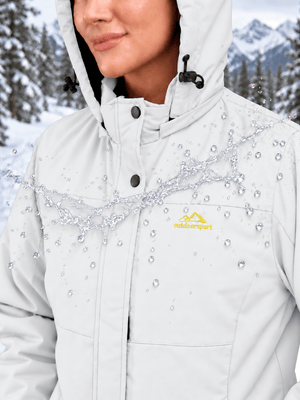 TACVASEN White Women's Waterproof Ski Snow Warm Fleece Lined Jacket