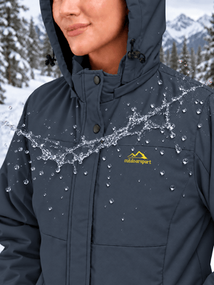 TACVASEN Carbon Grey Women's Waterproof Ski Snow Warm Fleece Lined Jacket