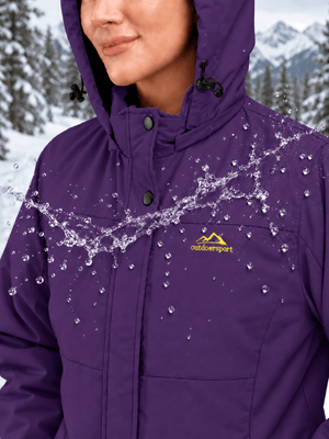 TACVASEN Deep Purple Women's Waterproof Ski Snow Warm Fleece Lined Jacket