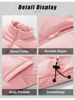 TACVASEN Pink Women's Winter Down Puffer Jackets