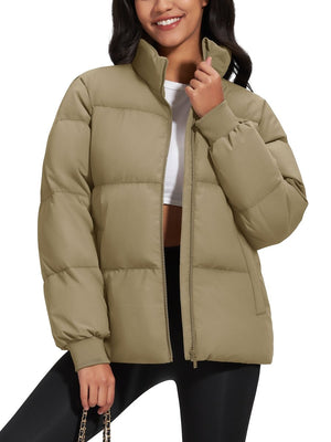 TACVASEN Khaki Women's Winter Down Puffer Jackets