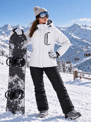 TACVASEN White Women's Winter Waterproof Insulated Warm Coat