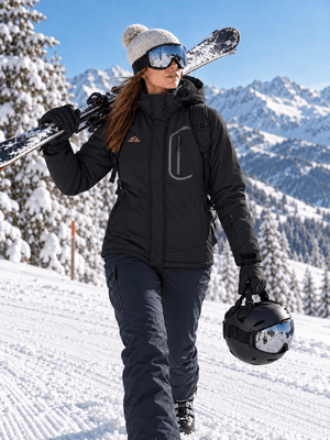 TACVASEN Black Women's Winter Waterproof Insulated Warm Coat