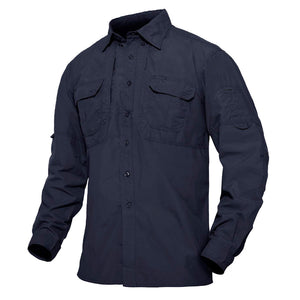 TACVASEN Navy Men's Breathable Quick Dry Long Sleeve Shirts