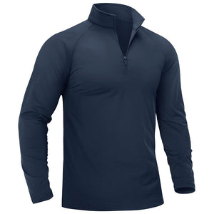 TACVASEN Navy Men's 1/4 Zip Athletic Pullover Fleece Lined Sweatshirts