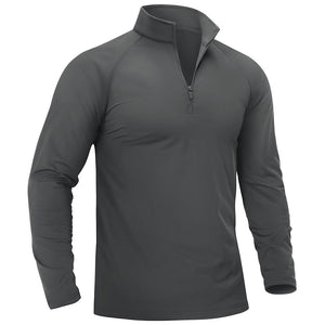 TACVASEN Dark Grey Men's 1/4 Zip Athletic Pullover Fleece Lined Sweatshirts
