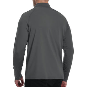 TACVASEN Dark Grey Men's 1/4 Zip Athletic Pullover Fleece Lined Sweatshirts
