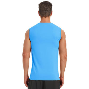 TACVASEN Azure Men's Bodybuilding Tank Tops Cotton Workout T-Shirts