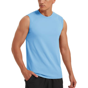 TACVASEN Waterfall Blue Men's Bodybuilding Tank Tops Cotton Workout T-Shirts