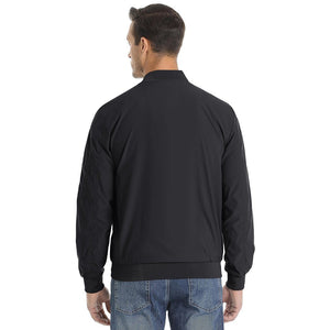 TACVASEN Black Vintage Bomber Flight Jacket Zip - Pocket