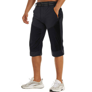 TACVASEN Black Men's Cargo Quick Dry Below Knee Capri Pants