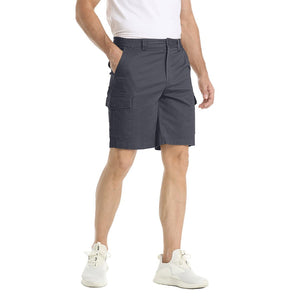 TACVASEN Dark Grey Utility Cotton Cargo Shorts
