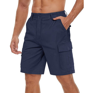 TACVASEN Navy Utility Cotton Cargo Shorts