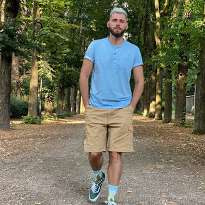 TACVASEN Khaki Utility Cotton Cargo Shorts