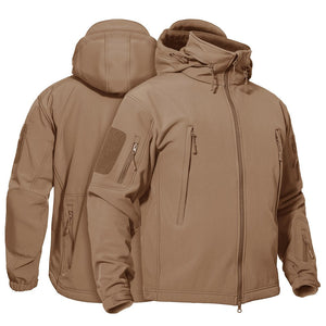 TACVASEN Army Green Men's Combat Airsoft Softshell Fleece Army Coat