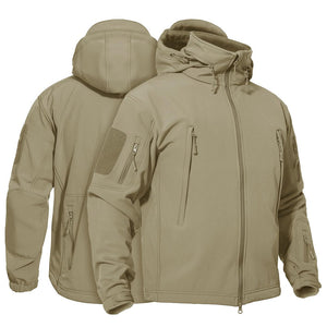 TACVASEN Army Green Men's Combat Airsoft Softshell Fleece Army Coat