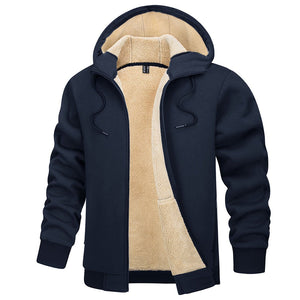 TACVASEN Navy Men's Fleece Hoodie Jacket Windproof Winter Coats