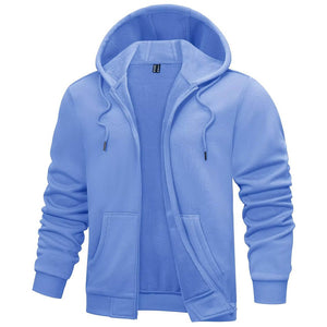 TACVASEN Light Blue Men's Full Zip - Up Casual Active Hoodie