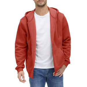 TACVASEN Orange Red Men's Full Zip - Up Casual Active Hoodie