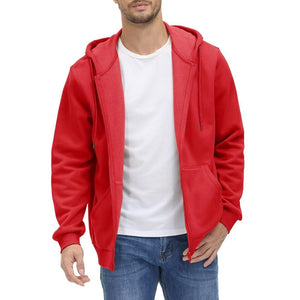 TACVASEN Orange Red Men's Full Zip - Up Casual Active Hoodie