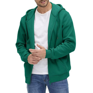 TACVASEN Emerald Green Men's Full Zip - Up Casual Active Hoodie