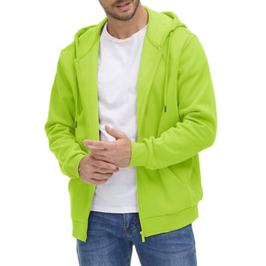 TACVASEN Yellow Green Men's Full Zip - Up Casual Active Hoodie