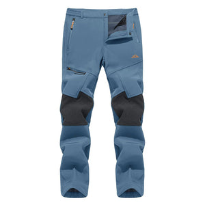 TACVASEN Khaki Men's Fleece Lined Windproof Water Resistant Ski Pants