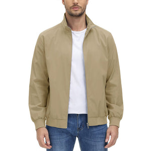 TACVASEN Khaki Men's Lightweight Casual Bomber Jacket