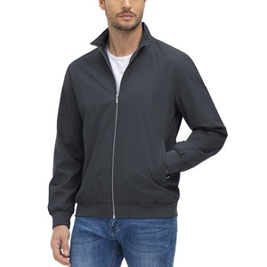 TACVASEN Dark Grey Men's Lightweight Casual Bomber Jacket